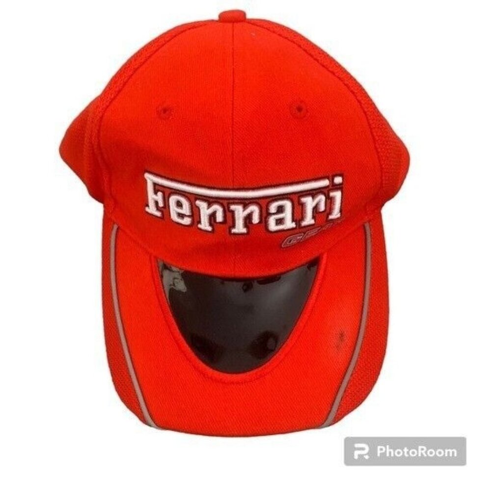 Ferrari Official Gear Red Cotton Adjustable Baseball Cap Hat (New w/ Defects)